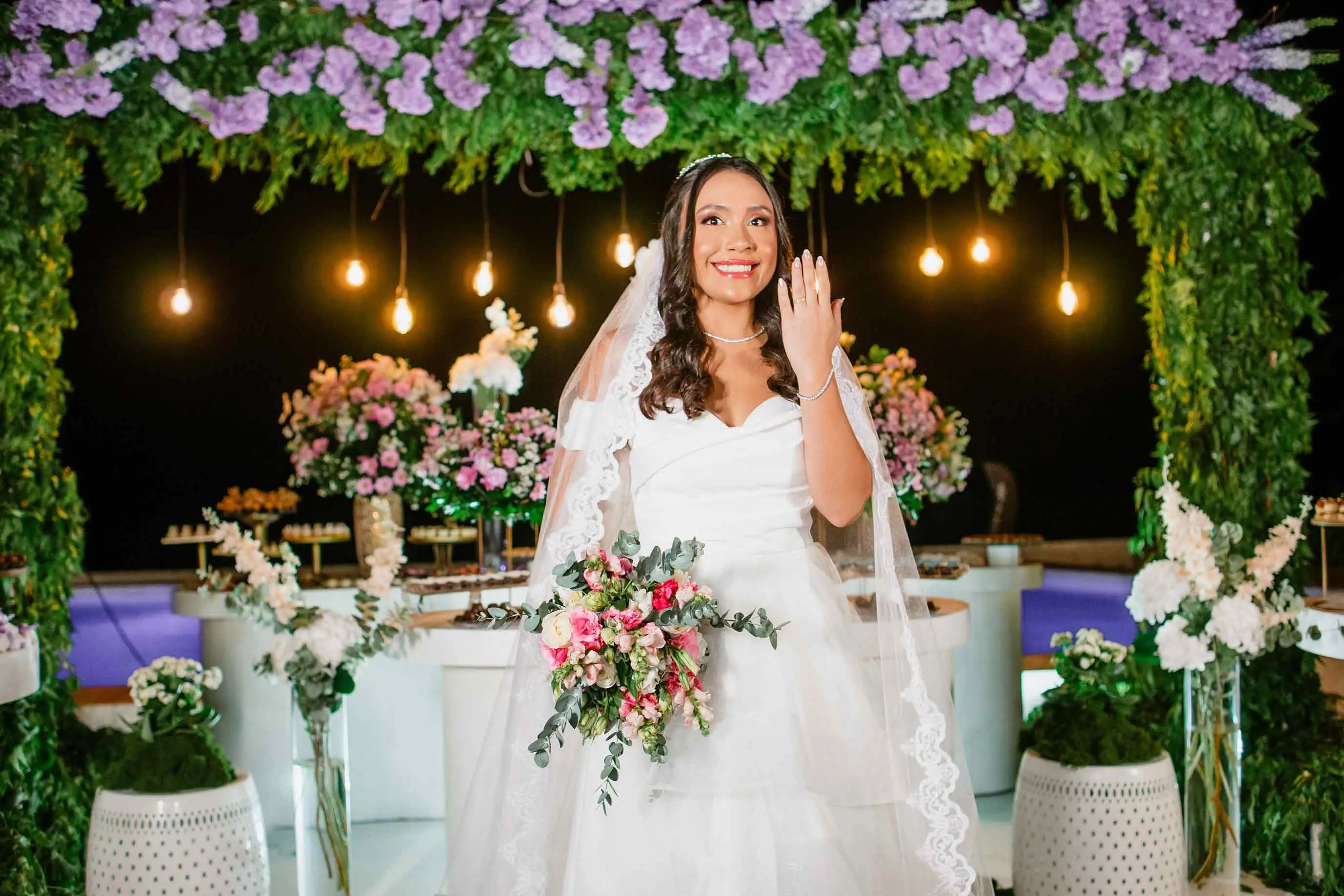 Giovanna no buffet — celebração